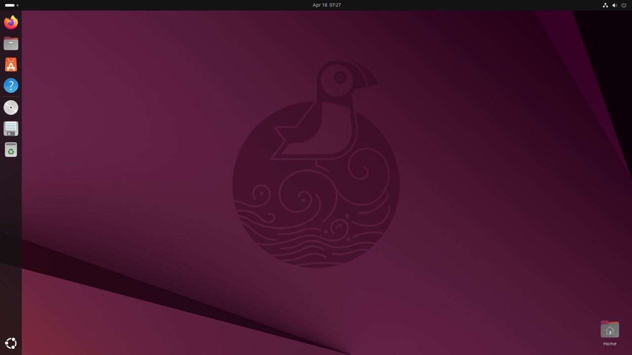 Màn hình desktop hệ điều hành Ubuntu